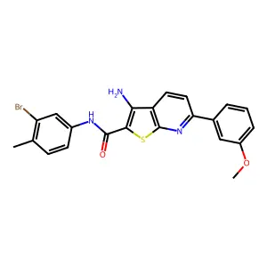 3-amino-N-(3-bromo-4-methylphenyl)-6-(3-methoxyphenyl)thieno[2,3-b]pyridine-2-carboxamide structure
