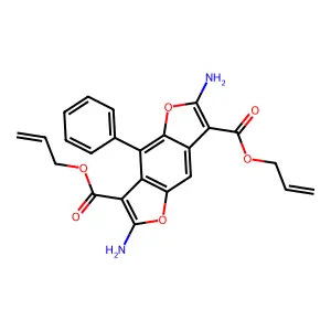 Diallyl 2,6-diamino-4-phenylfuro[2,3-f][1]benzofuran-3,7-dicarboxylate structure