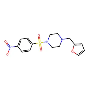 1-(Furan-2-ylmethyl)-4-(4-nitrophenyl)sulfonylpiperazine structure