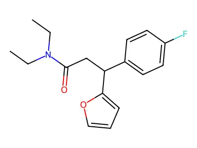 N,N-diethyl-3-(4-fluorophenyl)-3-(furan-2-yl)propanamide structure