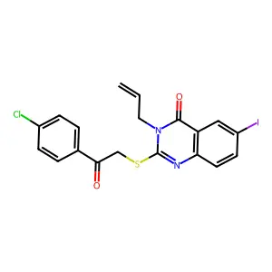 2-[2-(4-Chlorophenyl)-2-oxoethyl]sulfanyl-6-iodo-3-prop-2-enylquinazolin-4-one structure