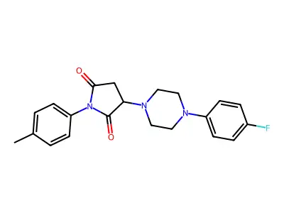 3-[4-(4-Fluorophenyl)piperazin-1-yl]-1-(4-methylphenyl)pyrrolidine-2,5-dione structure