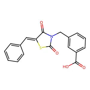 3-[(5-benzylidene-2,4-dioxo-1,3-thiazolidin-3-yl)methyl]benzoic Acid structure