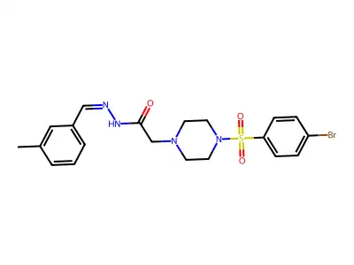 2-{4-[(4-bromophenyl)sulfonyl]piperazin-1-yl}-N'-[(E)-(3-methylphenyl)methylidene]acetohydrazide structure