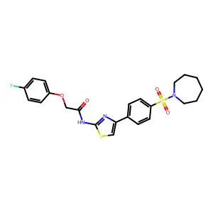 N-{4-[4-(azepane-1-sulfonyl)phenyl]-1,3-thiazol-2-yl}-2-(4-fluorophenoxy)acetamide structure
