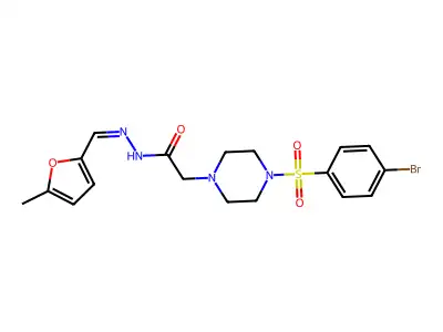 2-{4-[(4-bromophenyl)sulfonyl]-1-piperazinyl}-N'-[(E)-(5-methyl-2-furyl)methylidene]acetohydrazide structure