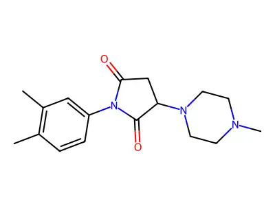 1-(3,4-Dimethylphenyl)-3-(4-methylpiperazin-1-yl)pyrrolidine-2,5-dione structure