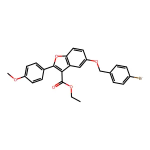 Ethyl 5-[(4-bromophenyl)methoxy]-2-(4-methoxyphenyl)-1-benzofuran-3-carboxylate structure