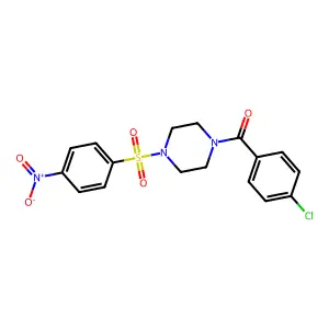 (4-Chlorophenyl)-[4-(4-nitrophenyl)sulfonylpiperazin-1-yl]methanone structure