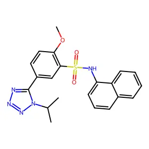 2-methoxy-N-(naphthalen-1-yl)-5-[1-(propan-2-yl)-1H-tetrazol-5-yl]benzenesulfonamide structure