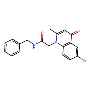 N-benzyl-2-(6-bromo-2-methyl-4-oxoquinolin-1-yl)acetamide structure