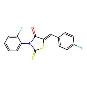 (5Z)-5-(4-fluorobenzylidene)-3-(2-fluorophenyl)-2-thioxo-1,3-thiazolidin-4-one structure