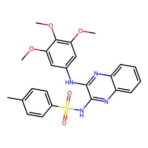 4-methyl-N-{3-[(3,4,5-trimethoxyphenyl)amino]quinoxalin-2-yl}benzenesulfonamide structure