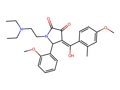 1-(2-diethylaminoethyl)-4-[hydroxy-(4-methoxy-2-methylphenyl)methylidene]-5-(2-methoxyphenyl)pyrrolidine-2,3-dione structure