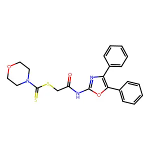 2-[(4,5-Diphenyl-1,3-oxazol-2-yl)amino]-2-oxoethyl 4-morpholinecarbodithioate structure