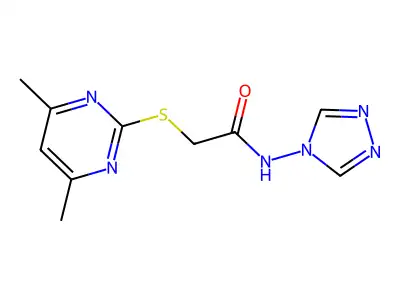 2-[(4,6-dimethyl-2-pyrimidinyl)sulfanyl]-N-(4H-1,2,4-triazol-4-yl)acetamide structure