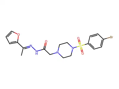 2-{4-[(4-bromophenyl)sulfonyl]piperazin-1-yl}-N'-[(1Z)-1-(furan-2-yl)ethylidene]acetohydrazide structure