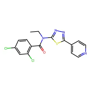 2,4-dichloro-N-ethyl-N-[5-(pyridin-4-yl)-1,3,4-thiadiazol-2-yl]benzamide structure
