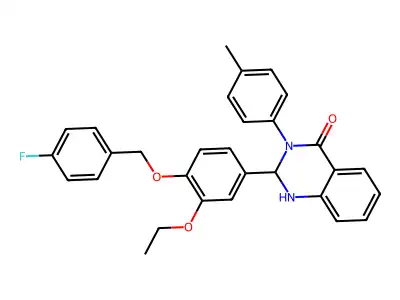 2-{3-ethoxy-4-[(4-fluorobenzyl)oxy]phenyl}-3-(4-methylphenyl)-2,3-dihydro-4(1H)-quinazolinone structure