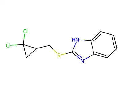 2-[(2,2-dichlorocyclopropyl)methylsulfanyl]-1H-benzimidazole structure