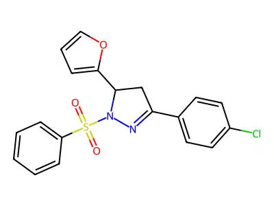 2-(Benzenesulfonyl)-5-(4-chlorophenyl)-3-(furan-2-yl)-3,4-dihydropyrazole structure