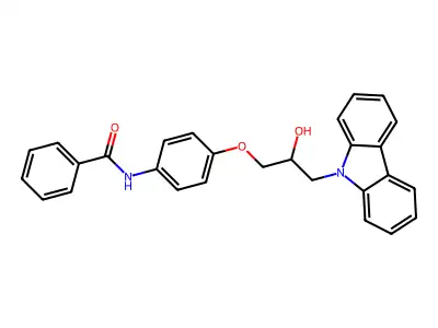 N-[4-(3-carbazol-9-yl-2-hydroxypropoxy)phenyl]benzamide structure