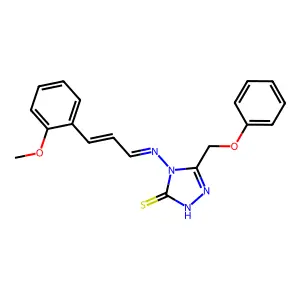 4-[(E)-[(E)-3-(2-methoxyphenyl)prop-2-enylidene]amino]-3-(phenoxymethyl)-1H-1,2,4-triazole-5-thione structure