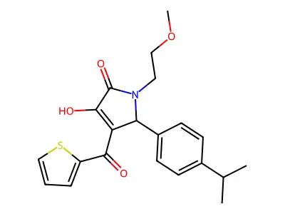 (4E)-4-[hydroxy(thiophen-2-yl)methylidene]-1-(2-methoxyethyl)-5-[4-(propan-2-yl)phenyl]pyrrolidine-2,3-dione structure