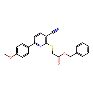 Benzyl 2-[3-cyano-6-(4-methoxyphenyl)pyridin-2-yl]sulfanylacetate structure