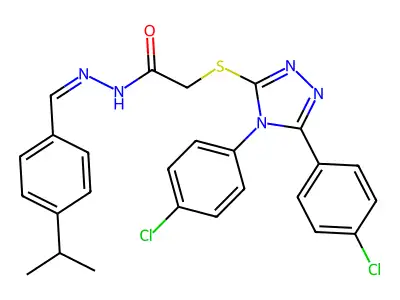 2-{[4,5-BIS(4-CHLOROPHENYL)-4H-1,2,4-TRIAZOL-3-YL]SULFANYL}-N'-[(E)-(4-ISOPROPYLPHENYL)METHYLIDENE]ACETOHYDRAZIDE structure