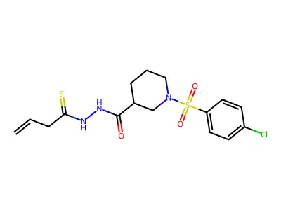 N'-(but-3-enethioyl)-1-[(4-chlorophenyl)sulfonyl]piperidine-3-carbohydrazide structure