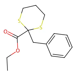 Ethyl 2-benzyl-1,3-dithiane-2-carboxylate structure