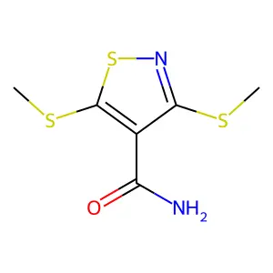 3,5-Di(methylthio)isothiazole-4-carboxamide structure