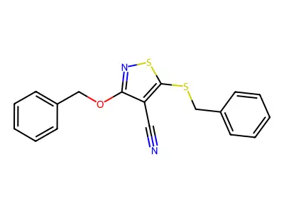 3-(Benzyloxy)-5-(benzylsulfanyl)-1,2-thiazole-4-carbonitrile structure