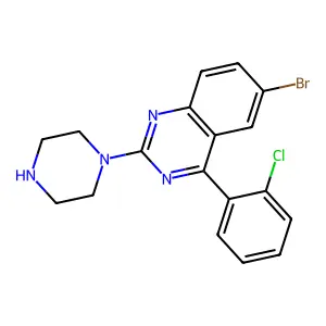 6-Bromo-4-(2-chloro-phenyl)-2-piperazin-1-yl-quinazoline structure
