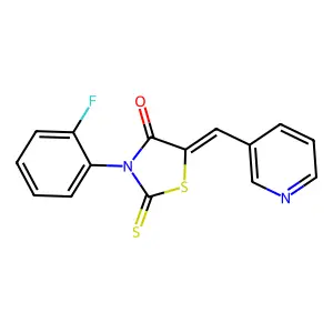(Z)-3-(2-fluorophenyl)-5-(pyridin-3-ylmethylene)-2-thioxothiazolidin-4-one structure
