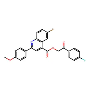 2-(4-Fluorophenyl)-2-oxoethyl 6-bromo-2-(4-methoxyphenyl)-4-quinolinecarboxylate structure