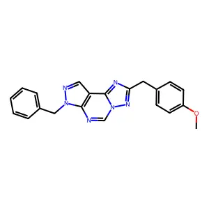 7-benzyl-2-(4-methoxybenzyl)-7H-pyrazolo[4,3-e][1,2,4]triazolo[1,5-c]pyrimidine structure