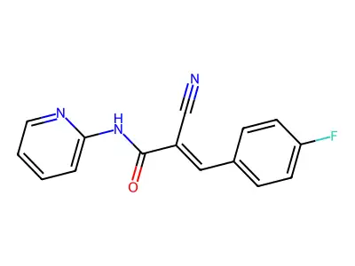 (E)-2-cyano-3-(4-fluorophenyl)-N-(pyridin-2-yl)acrylamide structure