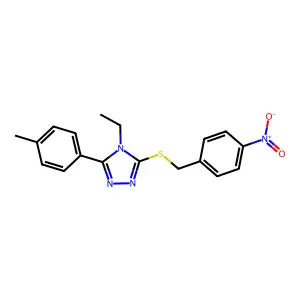 4-Ethyl-3-(4-methylphenyl)-5-[(4-nitrophenyl)methylsulfanyl]-1,2,4-triazole structure