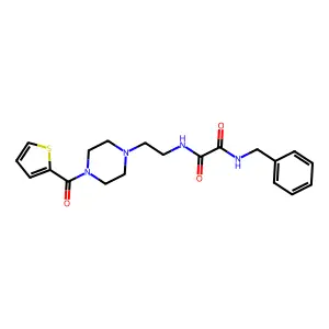 N'-benzyl-N-[2-[4-(thiophene-2-carbonyl)piperazin-1-yl]ethyl]oxamide structure