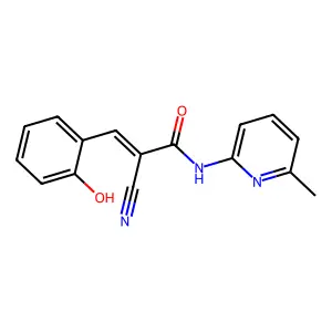 (E)-2-cyano-3-(2-hydroxyphenyl)-N-(6-methylpyridin-2-yl)prop-2-enamide structure