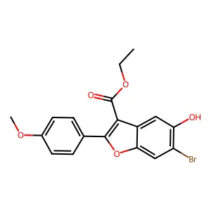 Ethyl 6-bromo-5-hydroxy-2-(4-methoxyphenyl)-1-benzofuran-3-carboxylate structure