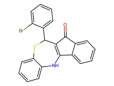 6-(2-bromophenyl)-6,12-dihydro-5H-benzo[b]indeno[1,2-e][1,4]thiazepin-5-one structure