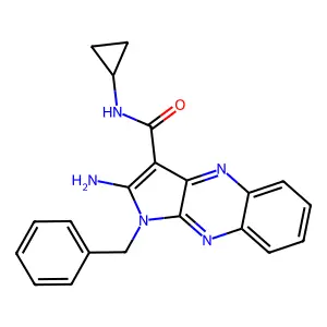 2-amino-1-benzyl-N-cyclopropyl-1H-pyrrolo[2,3-b]quinoxaline-3-carboxamide structure