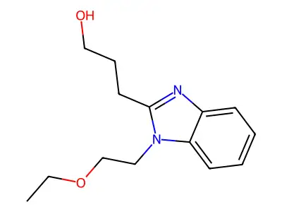 3-(1-(2-ethoxyethyl)-1H-benzo[d]imidazol-2-yl)propan-1-ol structure