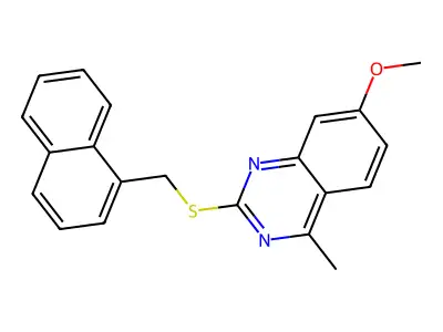 7-Methoxy-4-methyl-2-[(naphthalen-1-ylmethyl)sulfanyl]quinazoline structure