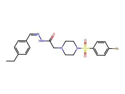 2-(4-((4-Bromo-PH)sulfonyl)-1-piperazinyl)-N'-(4-ethylbenzylidene)acetohydrazide structure