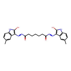 (N'1Z,N'7E)-N'1,N'7-bis(5-methyl-2-oxoindolin-3-ylidene)heptanedihydrazide structure