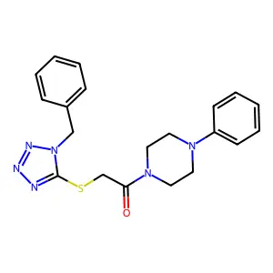 2-[(1-benzyl-1H-tetrazol-5-yl)sulfanyl]-1-(4-phenylpiperazin-1-yl)ethanone structure